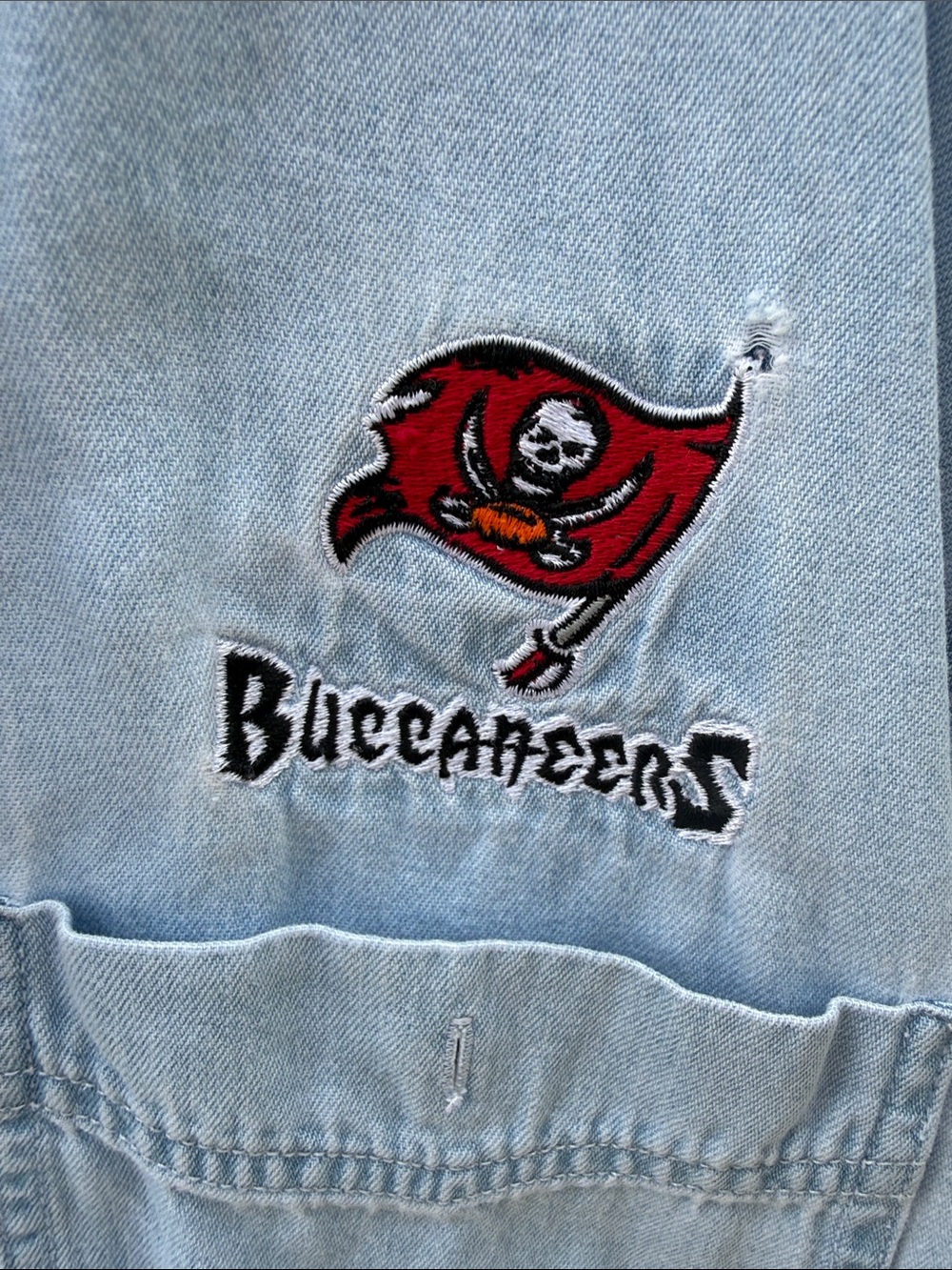 Lee embroidered buccaneers Light Blue Denim Shirt Jacket